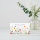 Whimsical Wildflower QR-code Visitekaartje (Staand voorkant)
