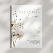 Whimsical Wildflower repesal Dinner Invitation
