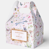Whimsical Wildflower Roze Bruiloft Favor Box Bedankdoosjes (Voorkant)