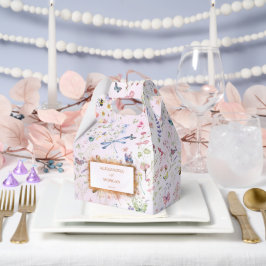 Whimsical Wildflower Roze Bruiloft Favor Box Bedankdoosjes