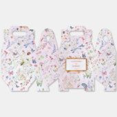 Whimsical Wildflower Roze Bruiloft Favor Box Bedankdoosjes (Ongevouwen)