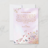 Whimsical Wildflower Roze Flat Dank u kaart (Voorkant)