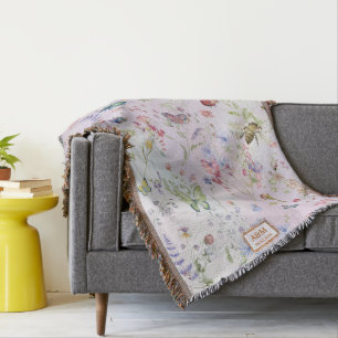 Whimsical Wildflower Roze Keepsake Gooi Deken