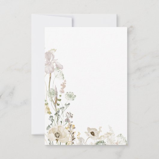 Whimsical Wildflower RSVP-kaart Kaart (Achterkant)