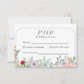 Whimsical Wildflower RSVP-kaart RSVP Kaartje (Voorkant)