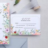 Whimsical Wildflower RSVP-kaart RSVP Kaartje