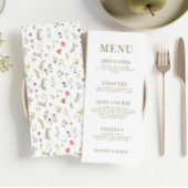 Whimsical wildflower rustieke bruiloft menu kaarte