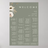 Whimsical Wildflower | Sage-alfabetische zitplaats Poster (Voorkant)