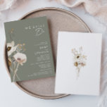 Whimsical Wildflower | Sage dat we nog steeds doen Kaart<br><div class="desc">Deze witte bloem | Het feit dat we nog steeds een vernieuwingsuitnodiging doen, is perfect voor je eenvoudige, elegante boho vow-verlenging. De minimalistische waterverf wilde bloemen helpen je visie tot leven te brengen! Het ontwerp van witte en goudbloemen, met een paarse en gele aanraking, is zeker om je minimale herfst...</div>