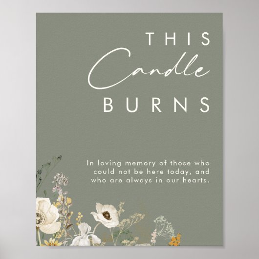 Whimsical Wildflower | Sage Deze kaars branden Poster (Voorkant)
