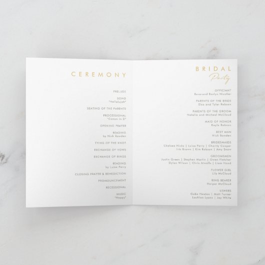 Whimsical Wildflower | Sage Folded Wedding Program Programma (Binnen)