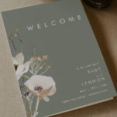 Whimsical Wildflower | Sage Folded Wedding Program Programma