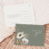 Whimsical Wildflower | Sage Green Bedankt Briefkaart