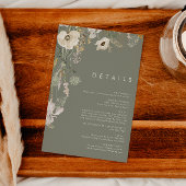 Whimsical Wildflower | Sage Green-gegevens Informatiekaartje