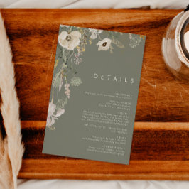 Whimsical Wildflower | Sage Green-gegevens Informatiekaartje