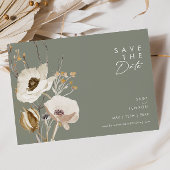 Whimsical Wildflower | Sage Green Horizontal Save The Date