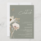 Whimsical Wildflower | Sage Green Let's Celebrate Kaart (Voorkant)