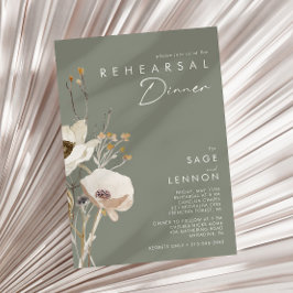 Whimsical Wildflower | Sage Green Rehearings Dinne Kaart