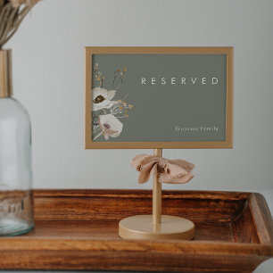 Whimsical Wildflower   Sage Green Reserved Sign