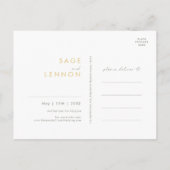 Whimsical Wildflower Sage Green Save the Date Uitnodiging Briefkaart (Achterkant)