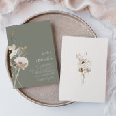 Whimsical Wildflower | Sage Green Wedding Kaart