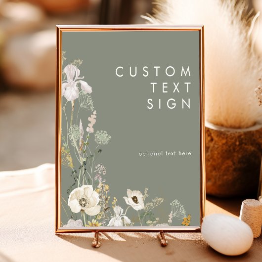 Whimsical Wildflower Sage Kaarten en Geschenken Ma Poster