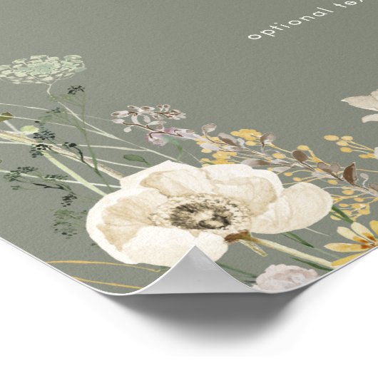 Whimsical Wildflower Sage Kaarten en Geschenken Ma Poster (Hoek)
