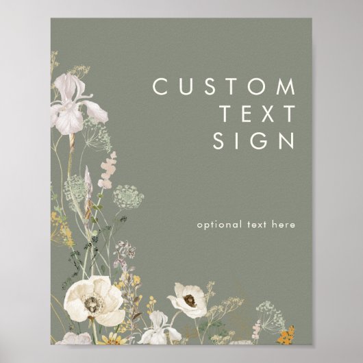 Whimsical Wildflower Sage Kaarten en Geschenken Ma Poster (Voorkant)