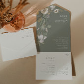 Whimsical Wildflower Sage Meadow Seal and Send All All In One Uitnodiging