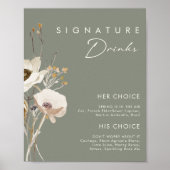 Whimsical Wildflower | Sage Signature Drink Sign Poster (Voorkant)
