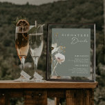 Whimsical Wildflower | Sage Signature Drink Sign Poster<br><div class="desc">Deze witte bloem | Sage signatuur drink is perfect voor je eenvoudige, elegante boho bruiloft. De minimalistische waterverf wilde bloemen helpen je visie tot leven te brengen! Het ontwerp van witte en goudbloemen, met een paarse en gele aanraking, is zeker om je minimale herfst florale trouwdroom te voltooien! Houd het...</div>