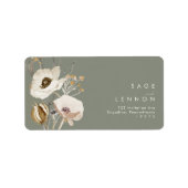Whimsical Wildflower | Sage Wedding RSVP-adres Etiket (Voorkant)