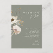 Whimsical Wildflower | Sage Wedding Wishing Well Informatiekaartje (Voorkant)