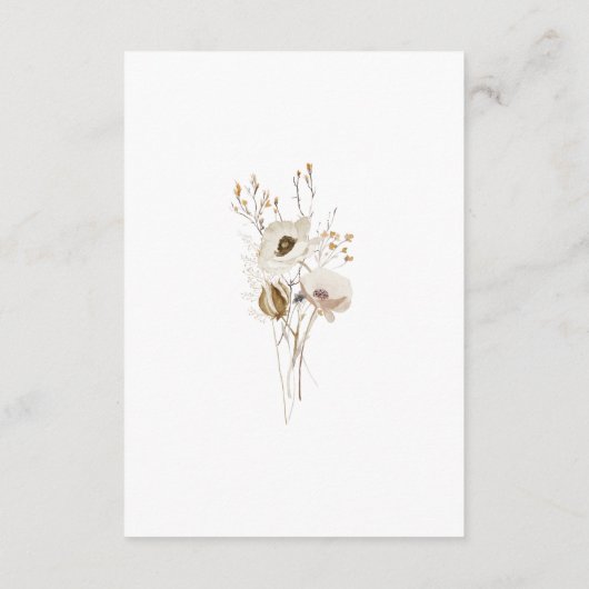 Whimsical Wildflower Schema van Evenementen Informatiekaartje (Achterkant)