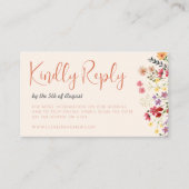 Whimsical Wildflower Script RSVP Scan me Weddensch Informatiekaartje (Voorkant)