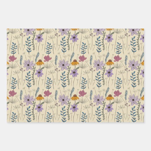 Whimsical Wildflower Seamless Pattern Inpakpapier Vel (Voorkant)