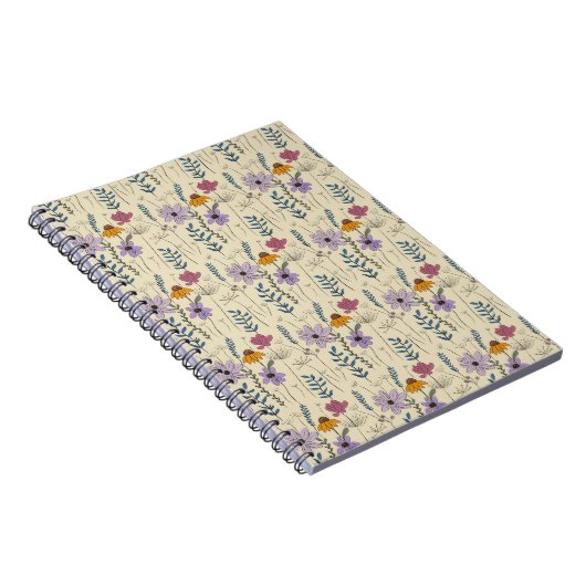 Whimsical Wildflower Seamless Pattern Notitieboek (Rechterzijde)