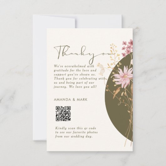 Whimsical Wildflower Spring Summer Herfst Bedankkaart (Voorkant)