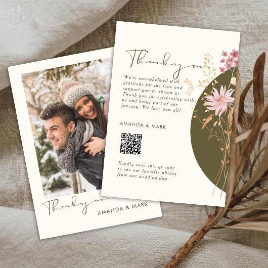 Whimsical Wildflower Spring Summer Herfst Bedankkaart