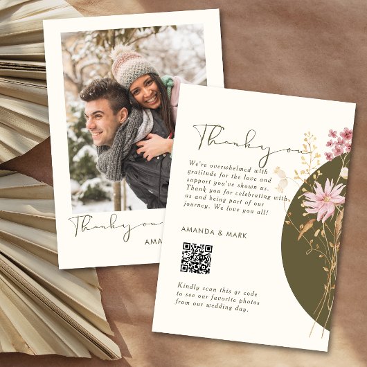 Whimsical Wildflower Spring Summer Herfst Bedankkaart