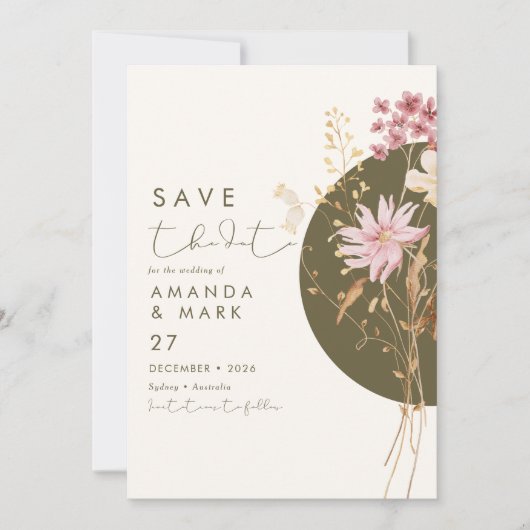 Whimsical Wildflower Spring Summer Herfst Invitati Kaart (Voorkant)