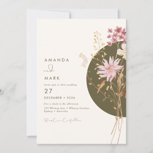 Whimsical Wildflower Spring Summer Herfst Kaart (Voorkant)