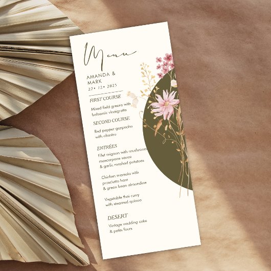 Whimsical Wildflower Spring Summer Herfst Menu