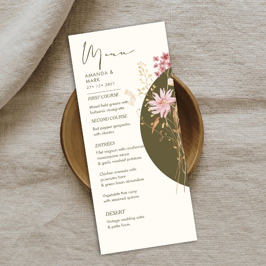 Whimsical Wildflower Spring Summer Herfst Menu