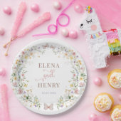 Whimsical Wildflower Sprookjesachtige Tuin Bruilof Papieren Bordje (Feest)