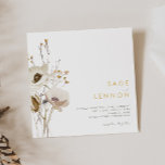 Whimsical Wildflower Square Wedding Invitation Kaart<br><div class="desc">Deze Whimsical Wildflower bruiloft is perfect voor je eenvoudige, elegante boho bruiloft. De minimalistische waterverf wilde bloemen helpen je visie tot leven te brengen! Het ontwerp van witte en goudbloemen, met een paarse en gele aanraking, is zeker om je minimale herfst florale trouwdroom te voltooien! Houd het zoals is, of...</div>