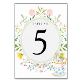 Whimsical Wildflower Tea Party Tafelnummer (Achterkant)