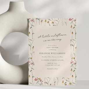 Whimsical Wildflower Thema Florale Boho Baby Showe Kaart