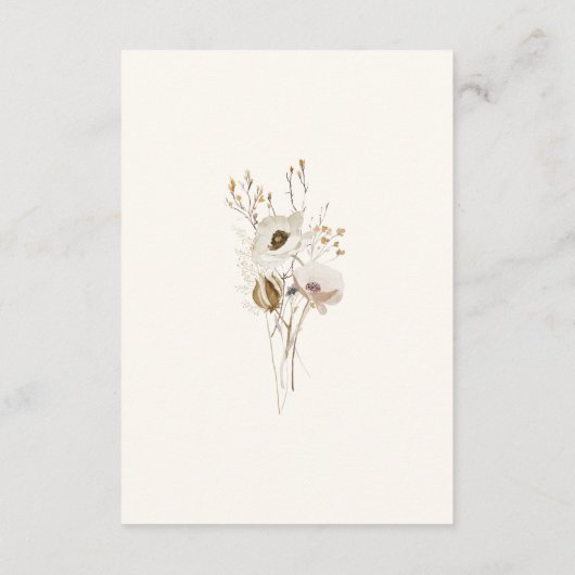 Whimsical Wildflower | Tijdschema van evenementen Informatiekaartje (Achterkant)