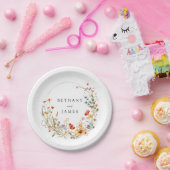 Whimsical Wildflower Trouwpapier Borden Papieren Bordje (Feest)
